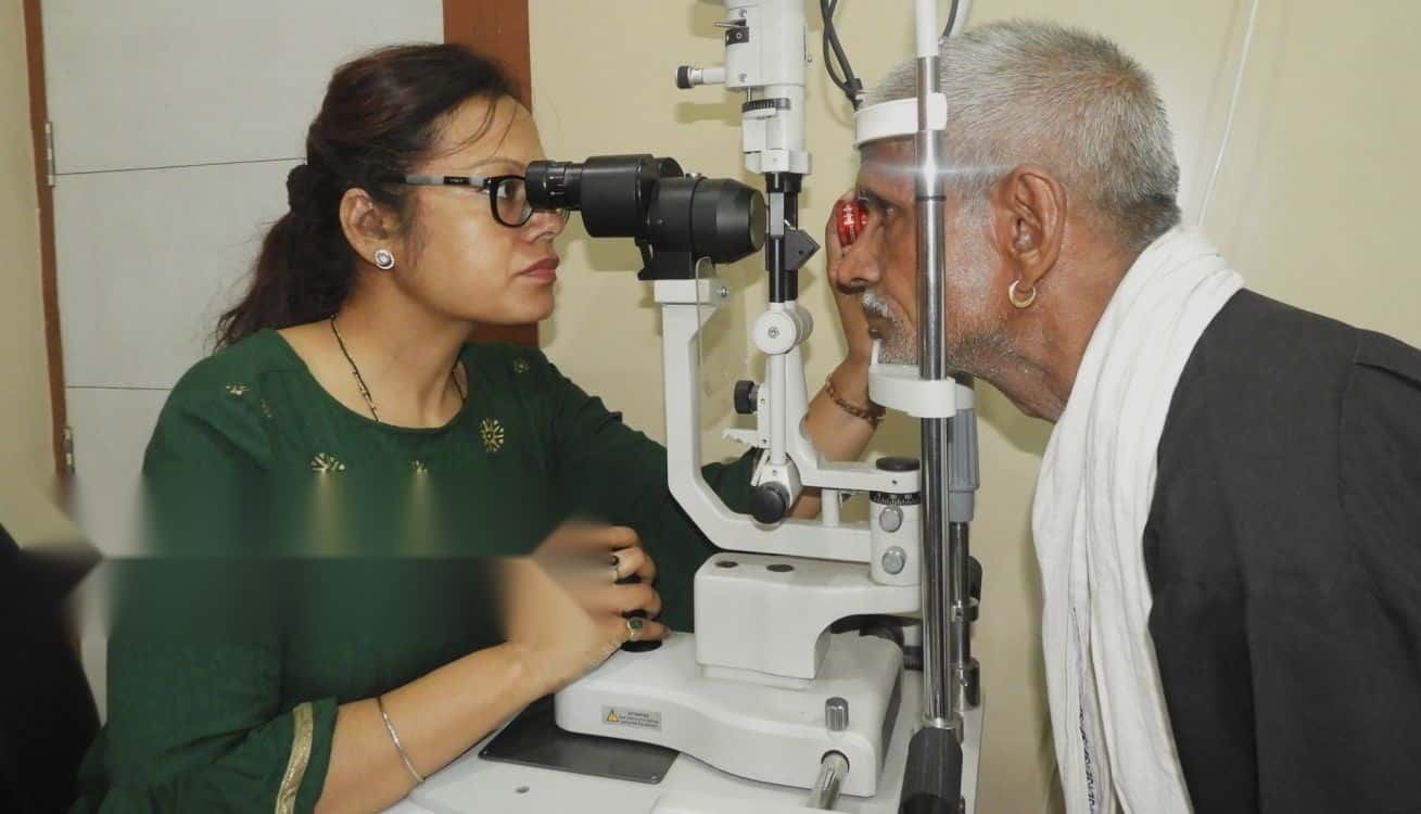 Doctor examining a patient