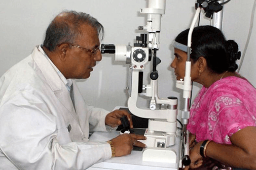 Doctor performing an eye examination