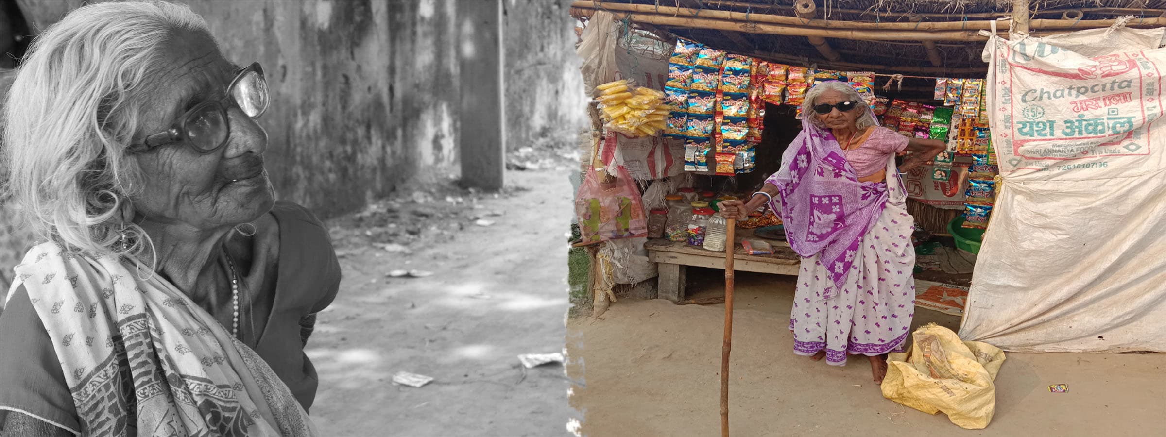 An elderly woman pictured in a community impact story