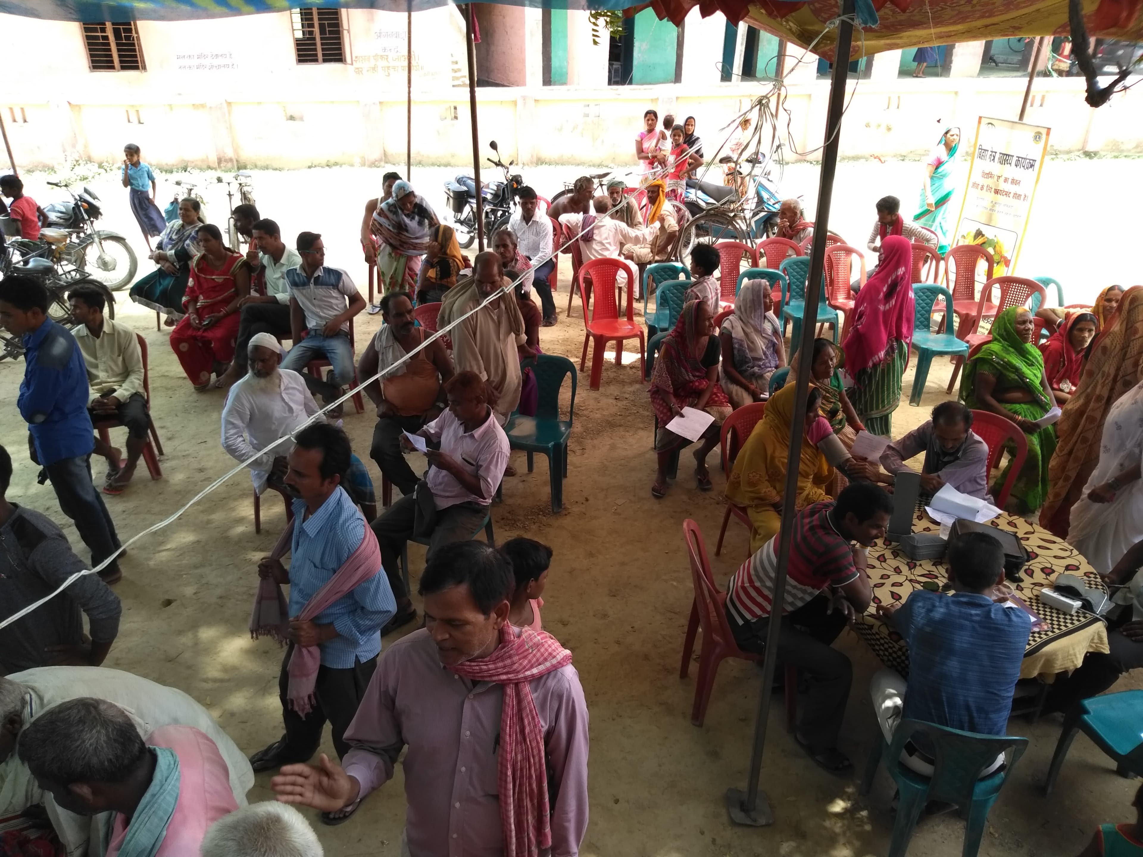 Community eye-care outreach in a village